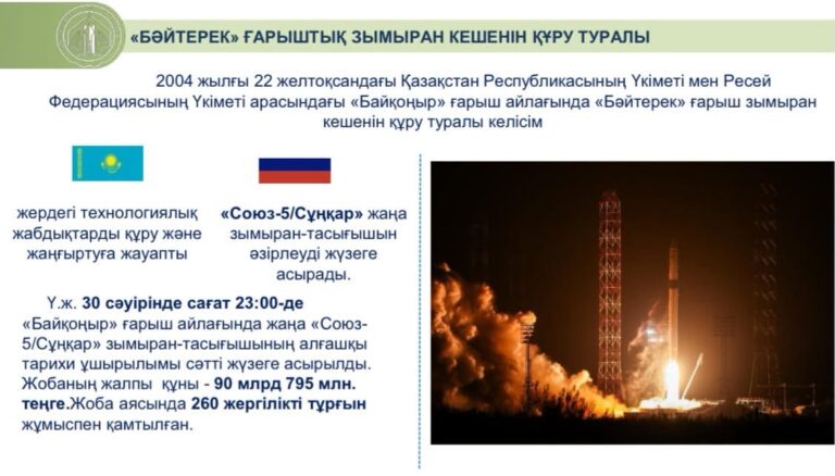 «БӘЙТЕРЕК» ЖОБАСЫ  —  ҒАРЫШ САЛАСЫНЫҢ ЖАҢА МҮМКІНДІГІ