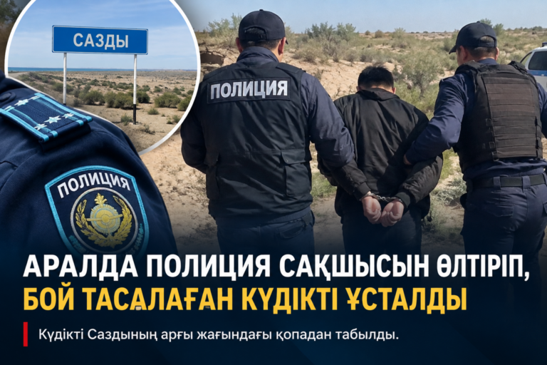 АРАЛДА ПОЛИЦЕЙДІ ӨЛТІРІП, БОЙ ТАСАЛАҒАН КҮДІКТІ ҰСТАЛДЫ